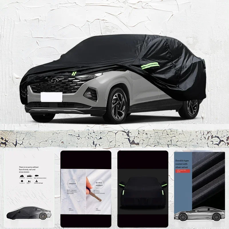 For hyundai custo Car cover Exterior Car Cover Outdoor Protection Full Car Covers Waterproof Sunshade Anti UV Snow Cover Black