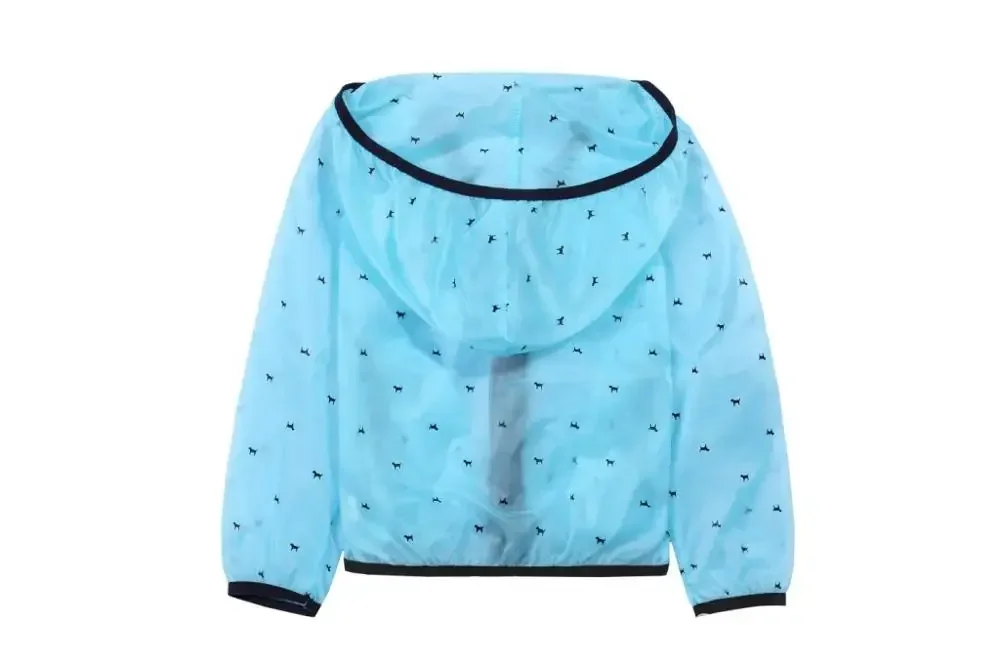 Summer sunproof jacket for boys and girls clothes printed hooded coat thin 2-6 years