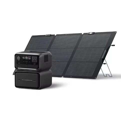 AW Ecoflow River 3 MaxPlus+160wSolar panels Portable Station 600W Solar Generator Fast Charging Remote Control Wireless Charging