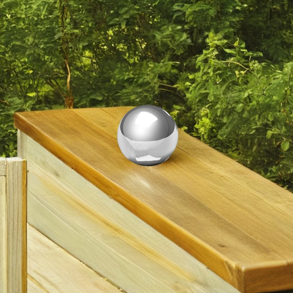 

2Pcs Stainless Steel Gazing Globe Polished Weather Resistant Shiny Hollow Sphere for Yard Pool Garden Modern Decor