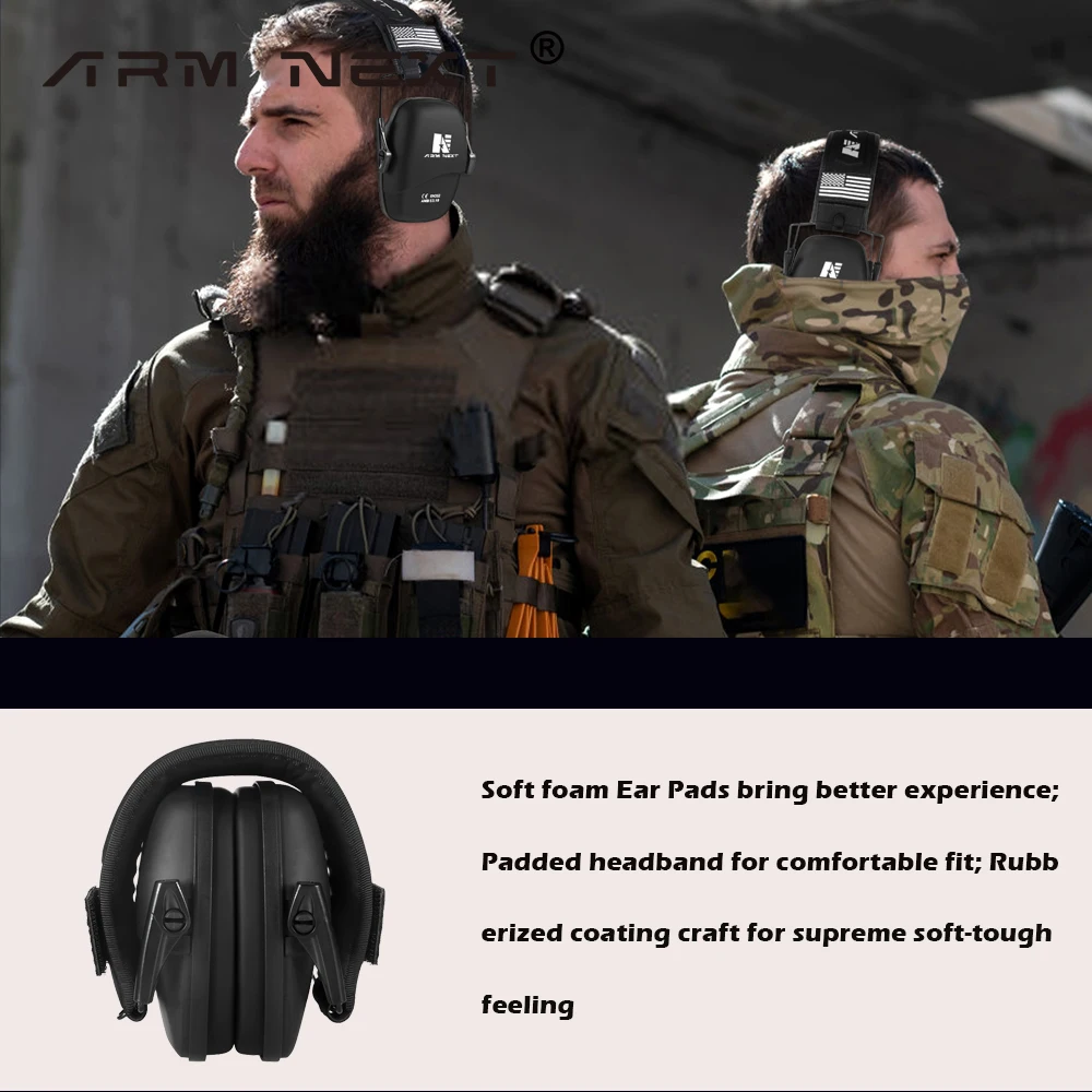 

ARM NEXT Tactical Headset Ear Protection Shooting Headphones for Hunting Hearing Earmuff Noise Reduction 25dB Earmuffs Silicone