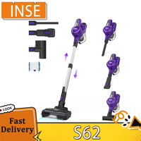 INSE S62 Handheld Cordless Stick Vacuum Cleaner, 30kPa 300W Suction 45min Runtime 180° Flexible LED Floor Head for Deep Cleaning