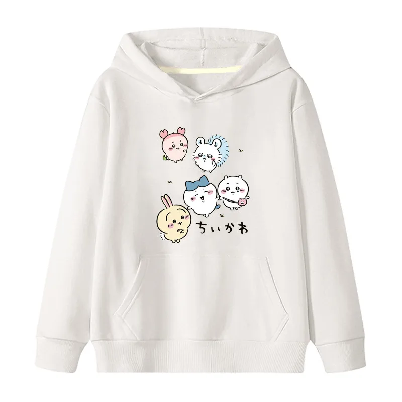 2026 Male and Female Hoodies Chiikawa Japanese Anime Big Kids Versatile Hoodie Ins Y2k