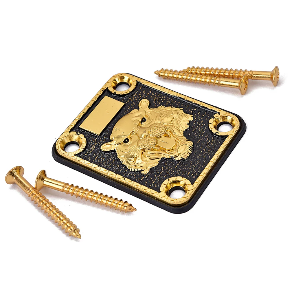 

1PC Zinc Alloy Square Guitar Neck Reinforcing Plate Neck Base Plate with 4 Screws For TL SQ Style Style Electric Guitar Bass