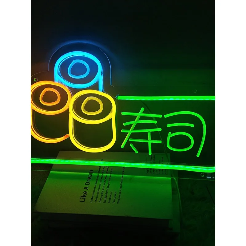 Neon LED luminous characters salmon advertising signs decorative light signs