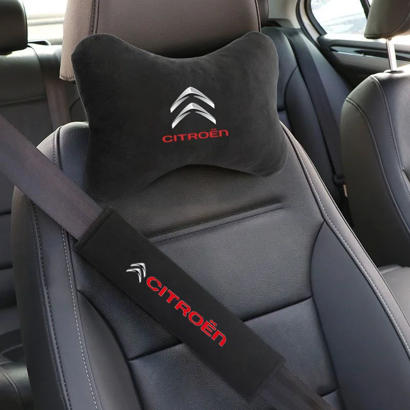 Car Headrest Neck Pillow Seat Belt Shoulder Pad Fit For Citroen C4 C3 C5 C1 C2 Berlingo C-Elysee C4-Picasso C4-Aircross