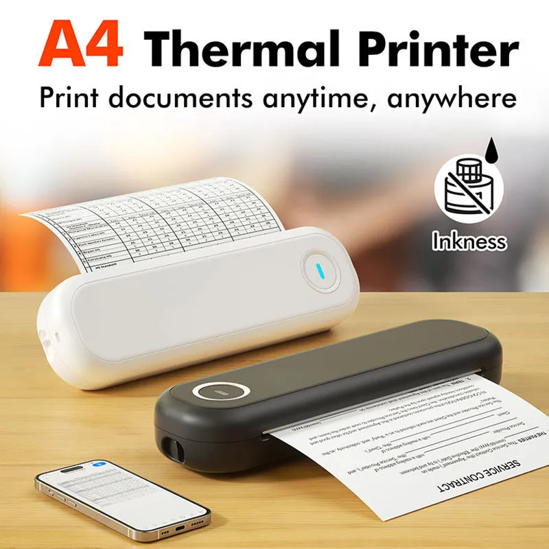 Luxmoc L86 A4 Mini Thermal Printer Portable Home Office Bluetooth Wireless Connected Printer Handheld Text Photo Inkless Printer