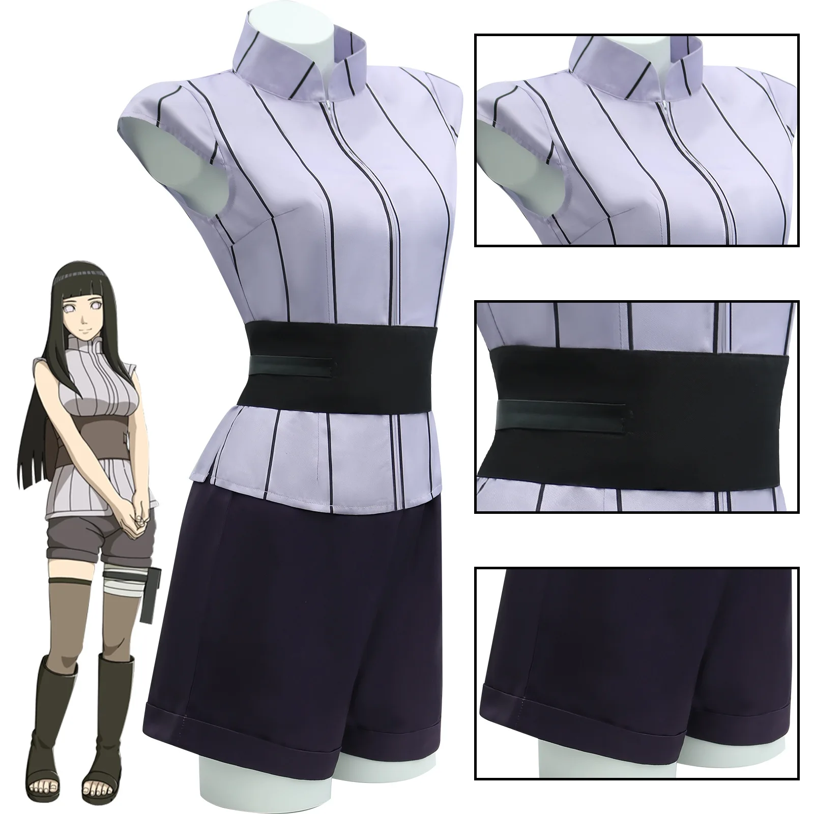

Anime Hyuga Hinata Cosplay Costume Wig Women Outfits Halloween Carnival Party Suit Hyuuga Ninja Cosplayer Purple Long Cute Wig