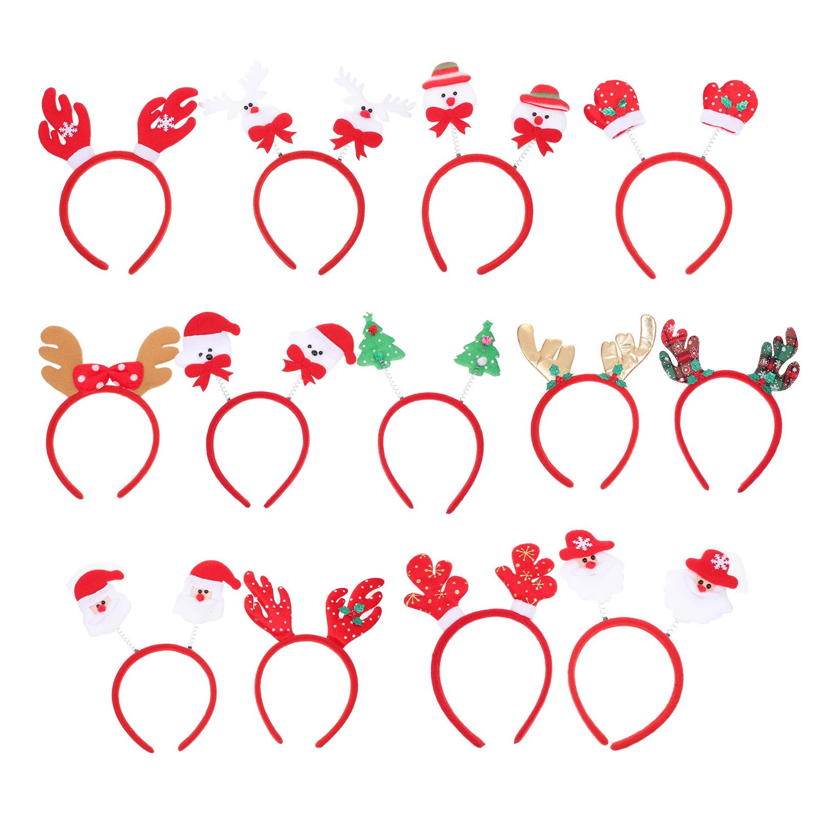 

13 Pcs Christmas Hair Unique Hoops Decorative Lint Plastic Durable Holiday Gifts Festive Accessories