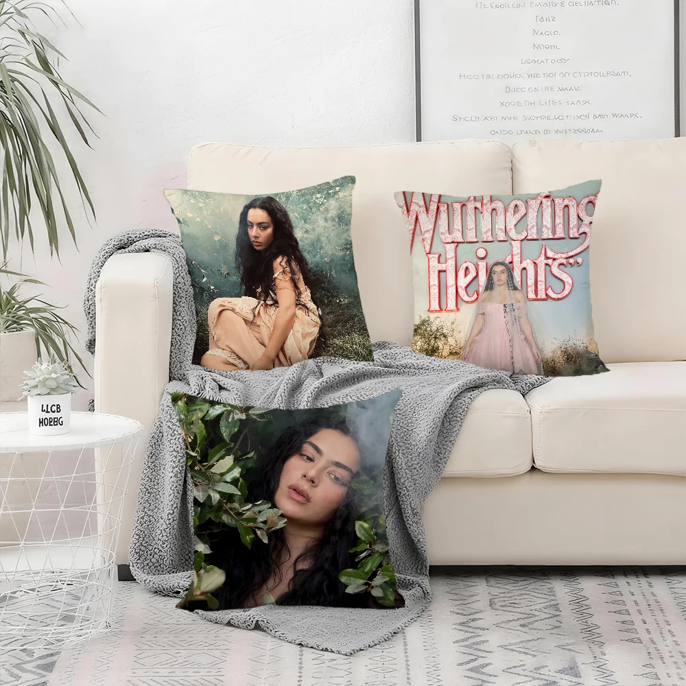 Singer H-height C-charli X-xCX cushion cover Bedroom Sofa Decorative home Car portable Cushion Cover With Zipper Soft pillowcase