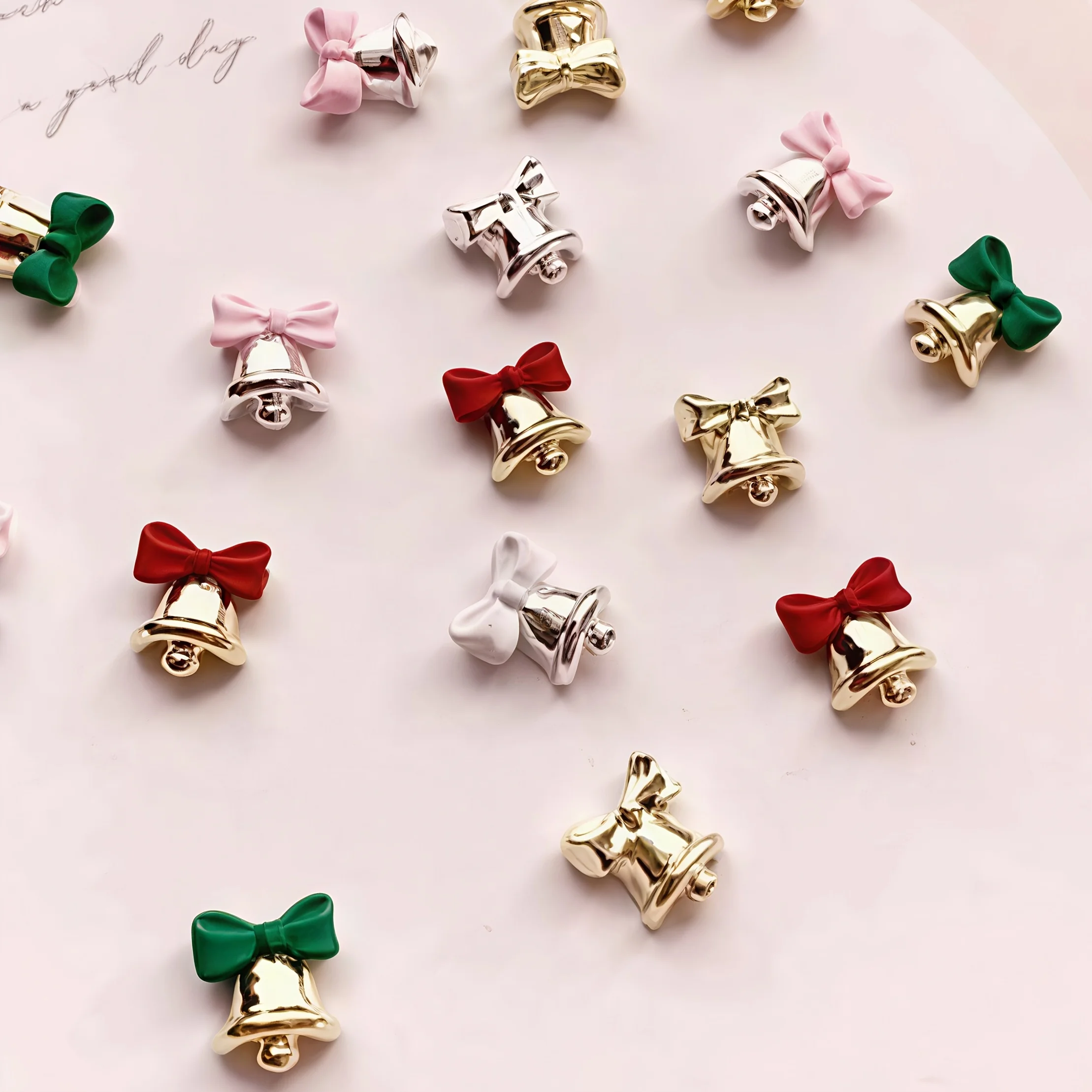 30pcs Christmas bell nail charms, mixed colors Y2K Japanese style nail art decorations