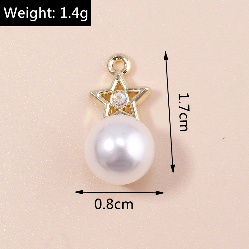 Leslie 5 stücke exquisite Perle Kristall Sonne Mond Sterne bezaubert Rakete Astronauten Anhänger für DIY Schmuck Herstellung Zubehör – Detail 12