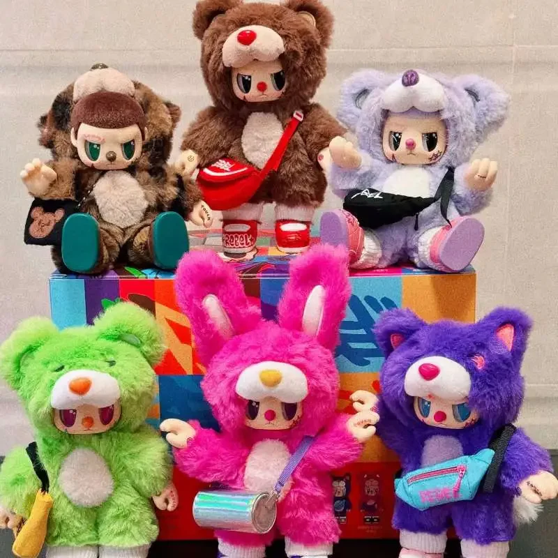 

Rebellious Bear Satchel Series Blind Box Movable Vinyl Plush Surprise Doll Decorative Desktop Ornaments Trendy Collectible Gift