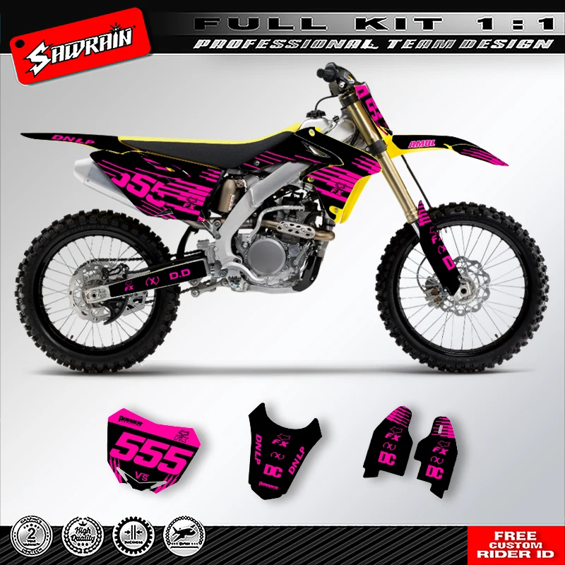 

Наклейка на мотоцикл Sawrain, комплект наклеек с графикой команды для SUZUKI RMZ250 2010 2011 2012 2013 2014 2015 2016 2017 2018 003