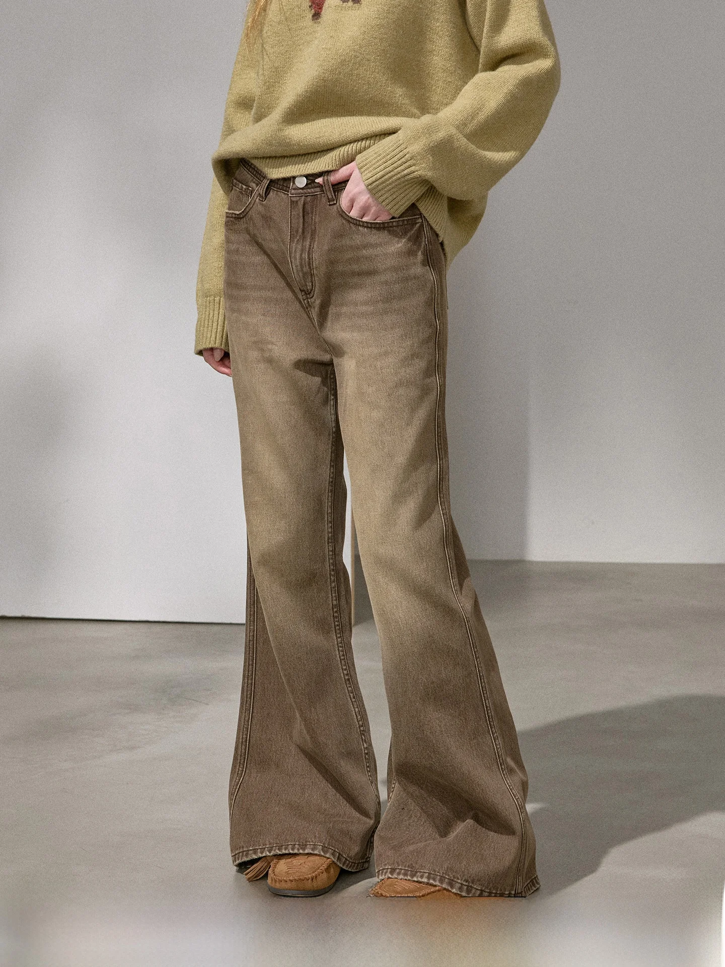 

Женские расклешенные джинсы DIDDI MODA с вышивкой, на пуговицах, коллекция Sweet Sle Winter K8260