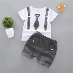 Summer Baby boys Clothing Suits Handsome Fashion Children's girls Short-Sleeved  + Shorts Clothes 2 pcs Set