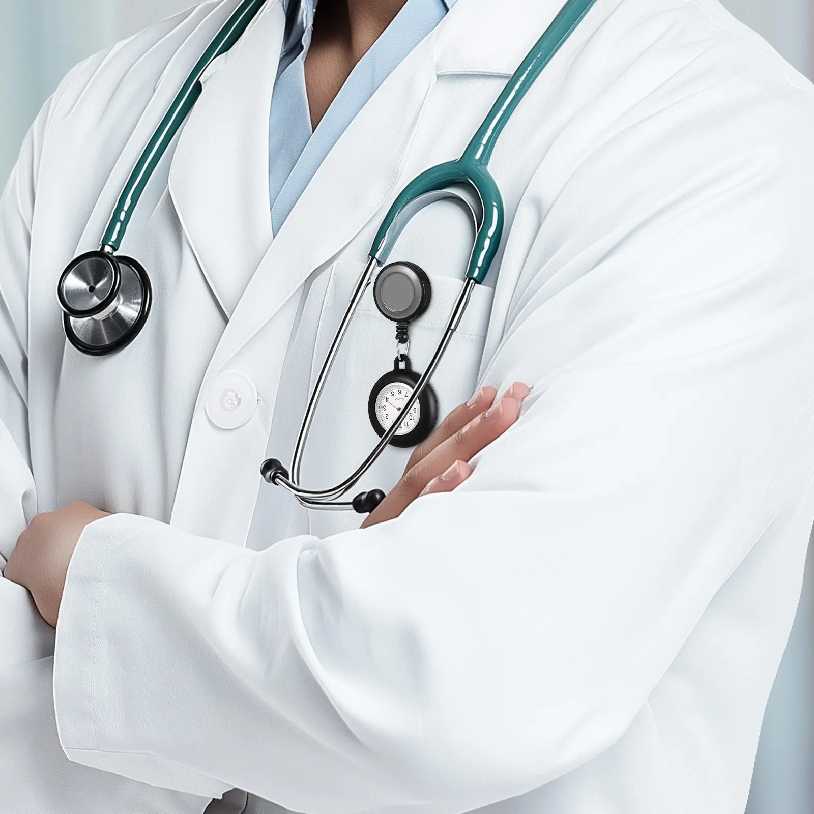 

Карманные часы для медсестер с дизайном в виде бейджа-роллера, декором в виде улыбающегося лица, стильные, модные, легкие, с точным отображением времени, на клипсе, на подвеске