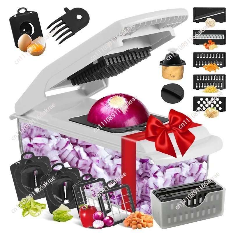 Function vegetable cutter  kitchen fruit slicer egg cutter grater 18-piece set