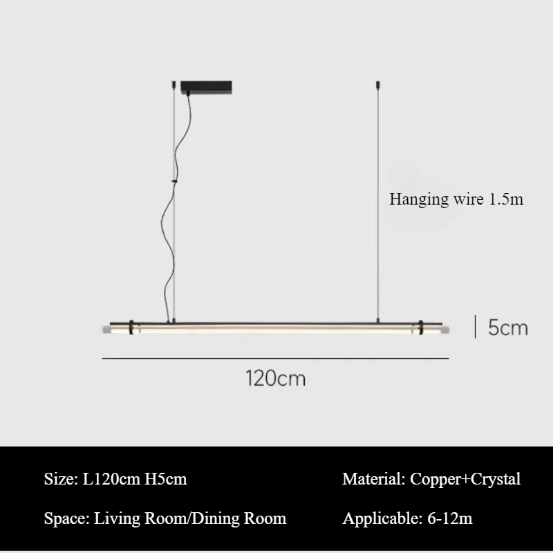 

SANDYHA Elegant Italian Restaurant Pendant Light Long Crystal LED Lamp Perfect for Living Room Dining Table Stylish Lighting