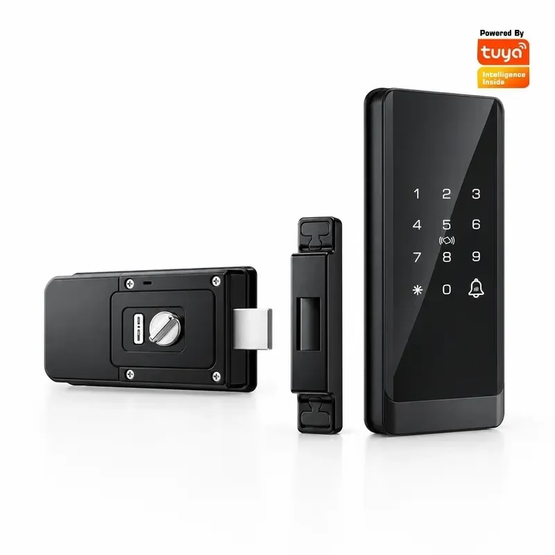 Glass Door Fingerprint Lock Password Electronic Smart Lock for Office Framed Frameless Single Double Door Free Opening