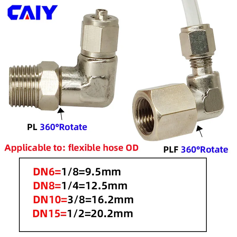 Pneumatic Rotary Fittings Air Fitting 4 6 8 10 12 mm Thread 1/8 3/8 1/2