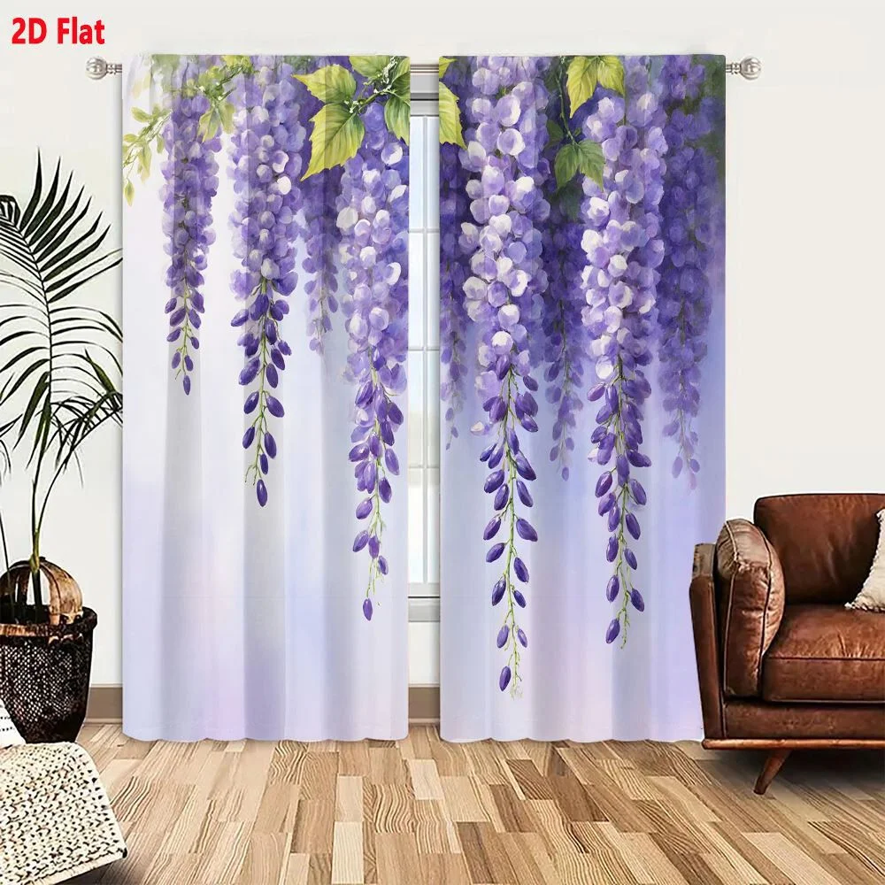 2Pcs Curtains I cannot generate a product title because the content input is empty. Window Drapes for Bedroom Room Decor Decorat