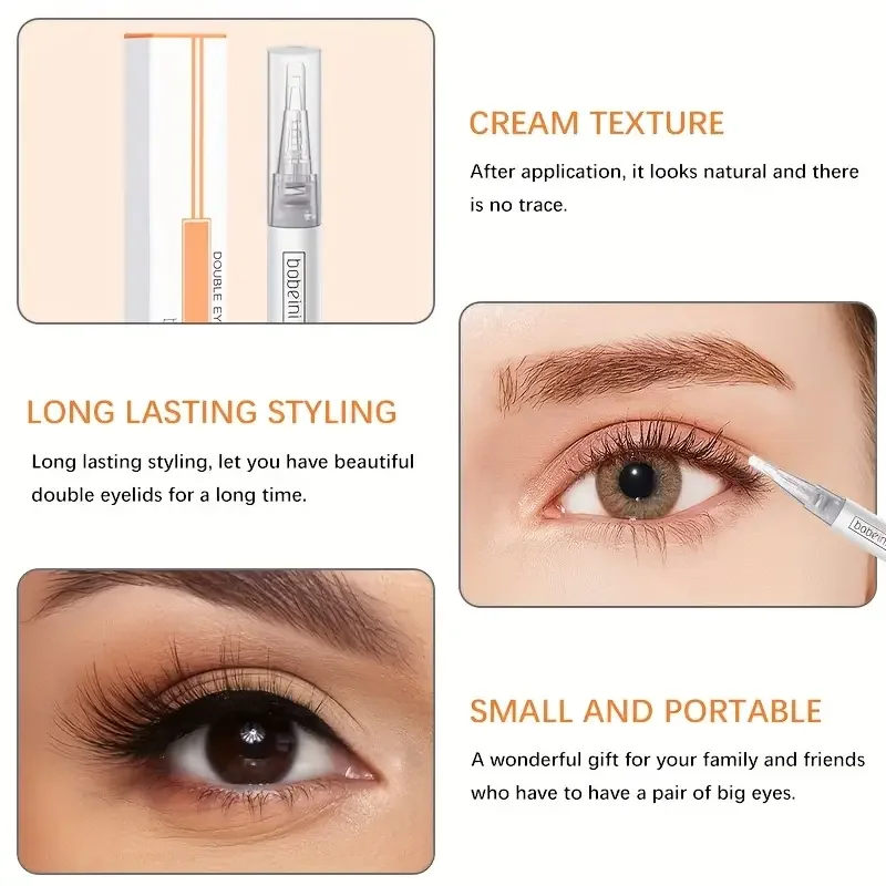 Langwirksame unsichtbare Doppel-Augenlid-Formungscreme, nahtlos und natürlich, transparenter, langlebiger, fliegender, dehnbarer, anhebbarer Augenlidkleber