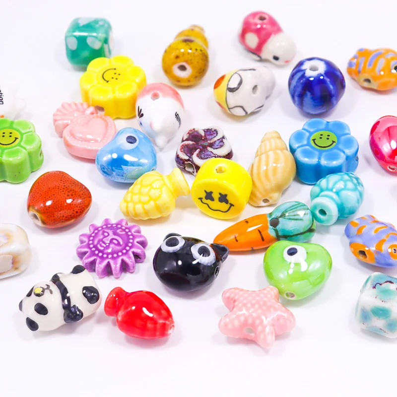 Beautiful Colored Ceramic Beads For Jewelry Making DIY Earring Bracelet Necklace Many Shapes Ceramic Beads Jewelry Accessories