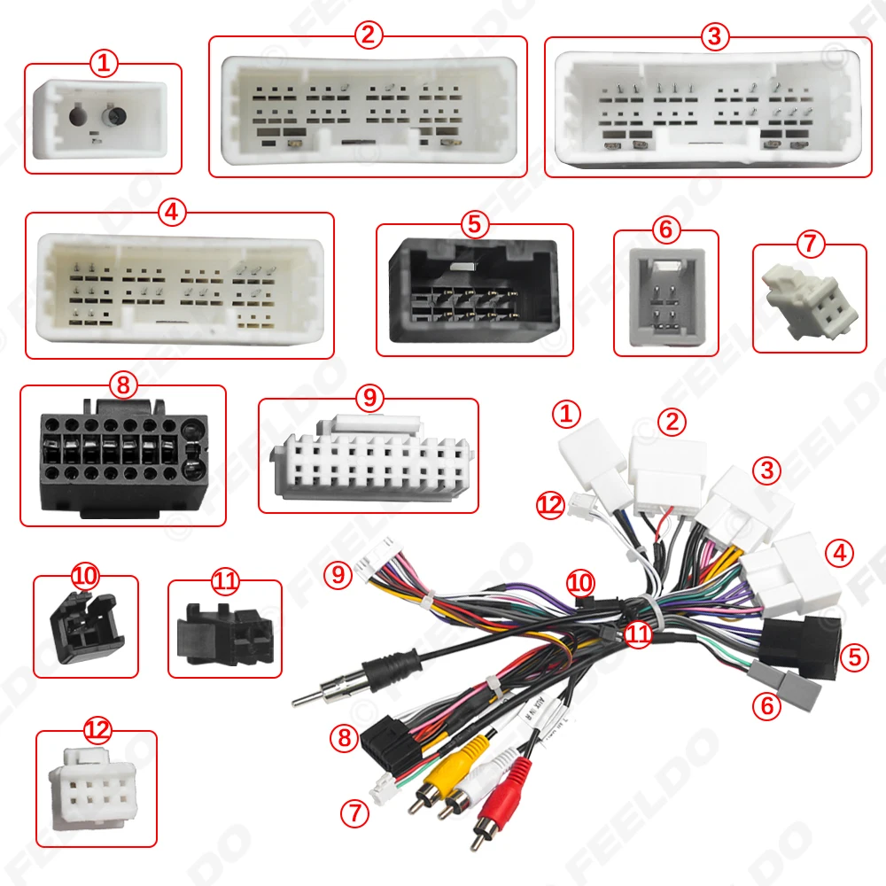 Car 16pin Power Cord Wiring Harness Adapter For Toyota Prado/Highlander/Harrier/Corolla Cross/Frontlander Installation Head