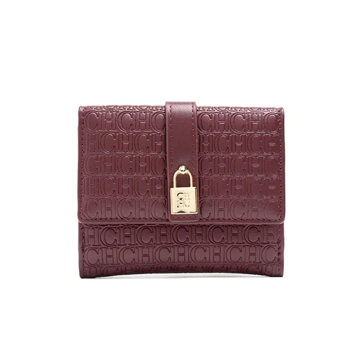 Imagen 2 del producto CH-tarjetero corto sencillo para mujer, Mini cartera ultrafina de cuero PU de marca de lujo, billetera con Clip para tarjetas de crédito a la moda