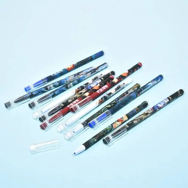 6 Teile/satz Anime Löschbaren Gel Stift Blau Löschbaren Stift Waschbar Griff kinder Schreibwaren geschenk