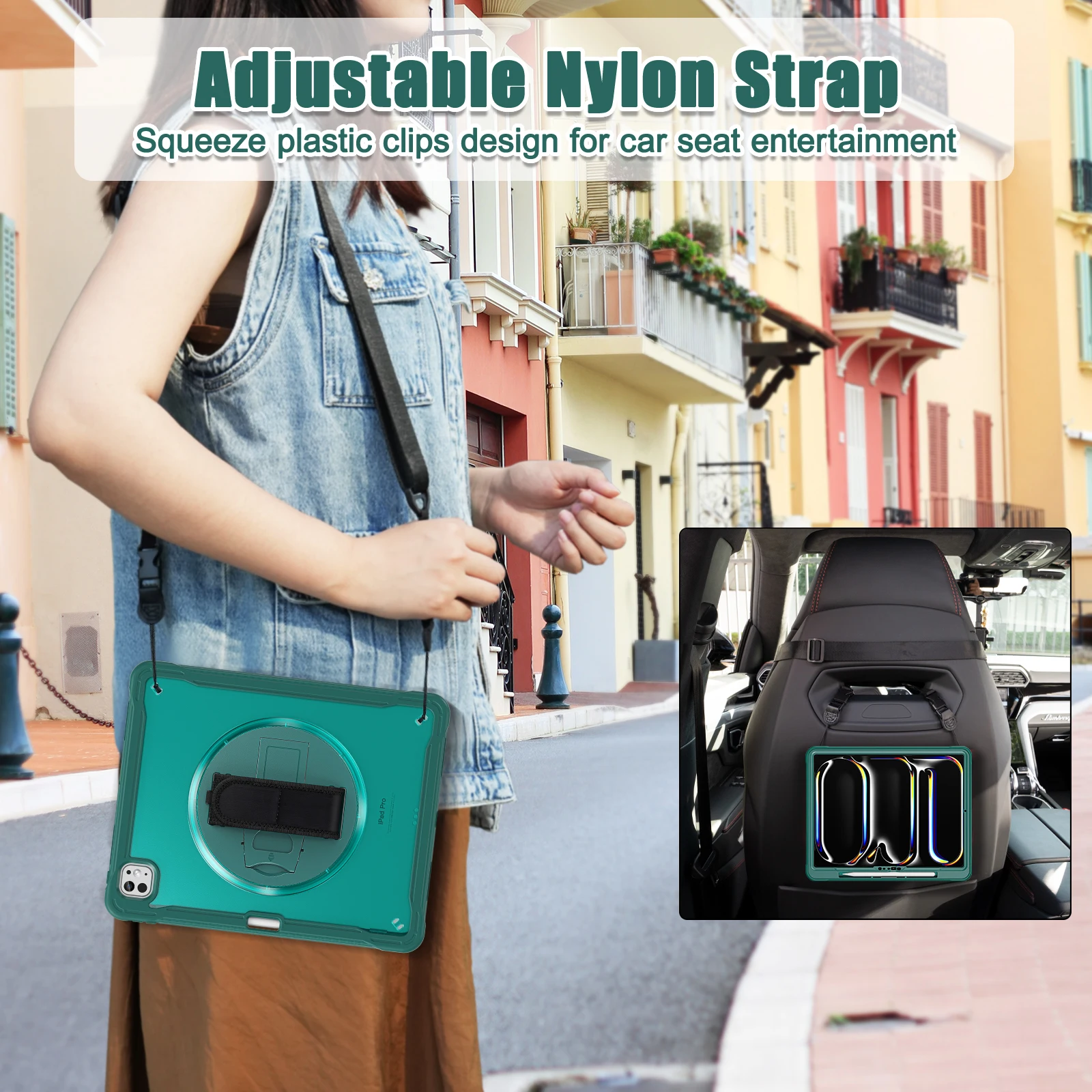 

Case for Apple iPad Pro 13 2025 M5 and 2024 A2926 A3007 13" Full Body Protection Rugged Shockproof Tablet Protective Case Cover