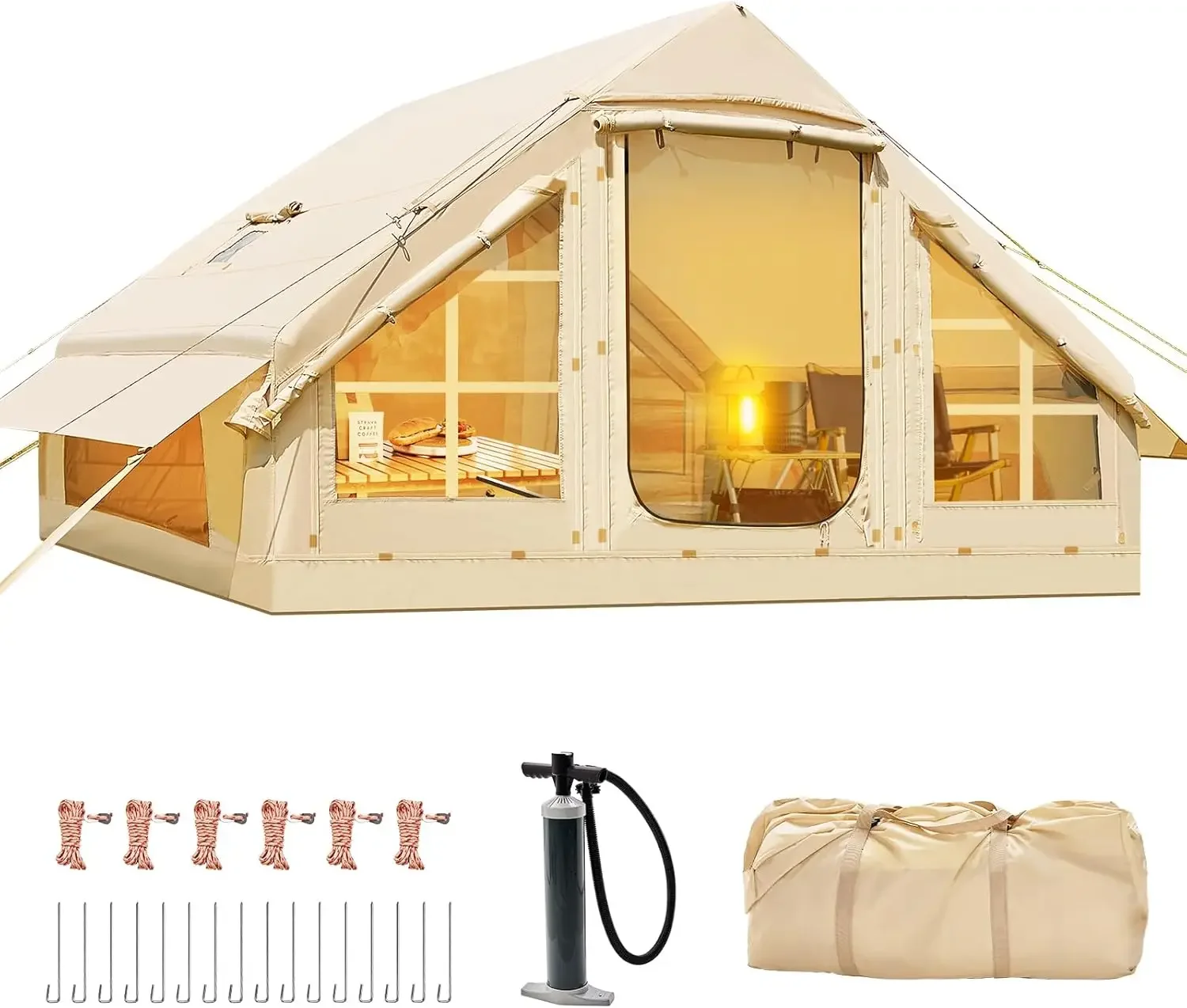 Inflatable Tents for Camping, Blow Up Tent with Hand Pump, Easy Setup Inflatable Tent House, Waterproof Oxford Air Tent