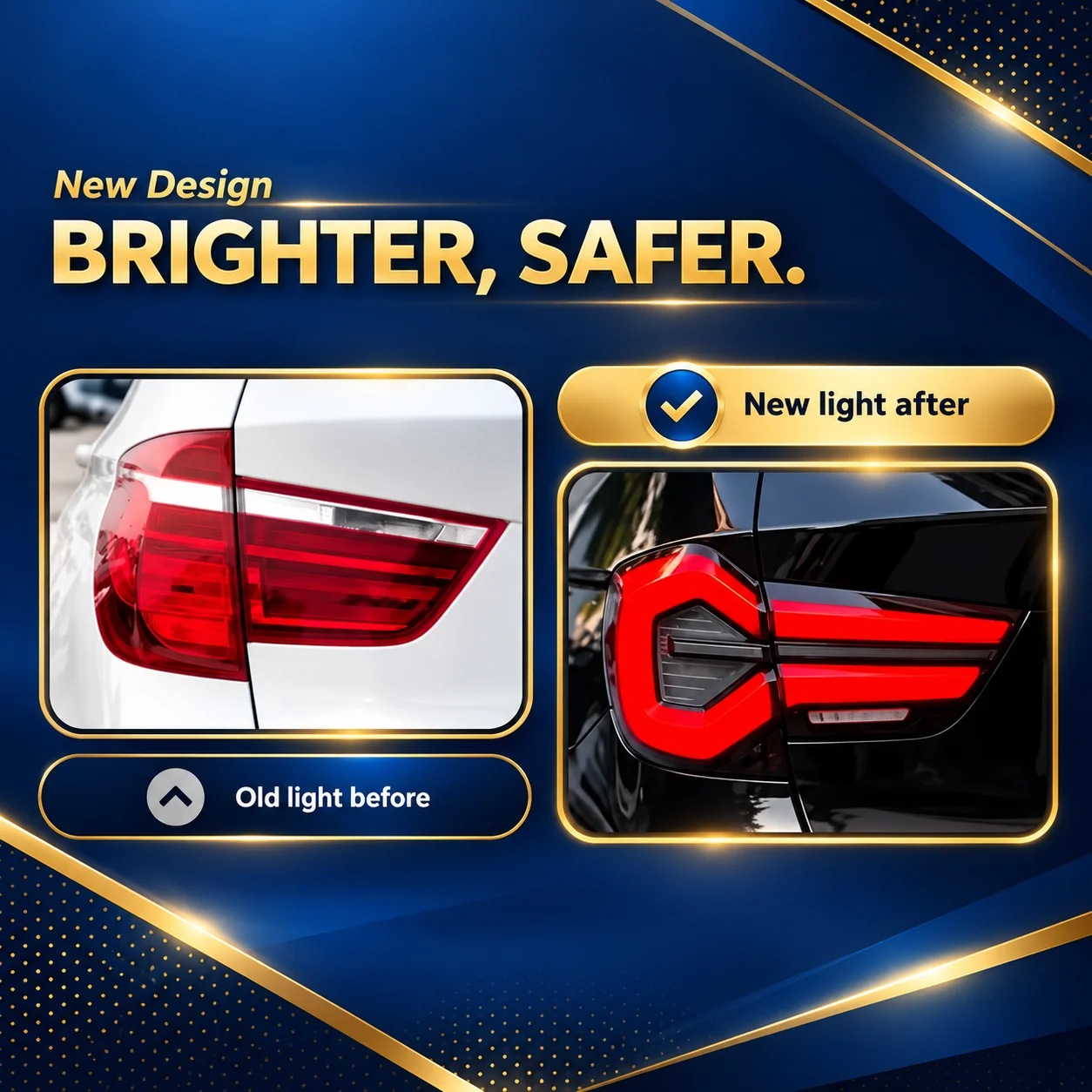 4Pcs LED Rear Taillight Assembly Plug And Play for BMW X3 F25 2011‑2017, DRL Brake Turn Signal Reverse Stop Lamp Car Replacement Tail Lights