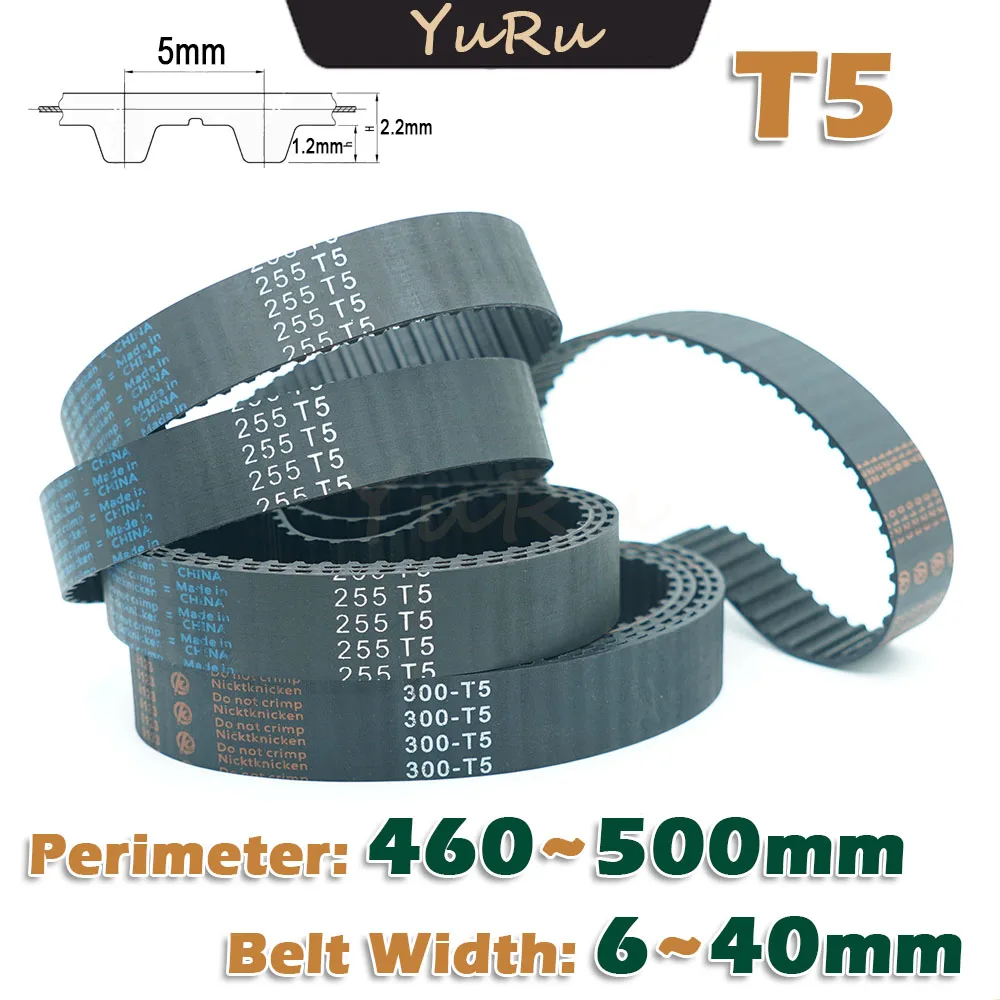 T5 Type Closed Loop Rubber Timing Belt Width 6~40mm Perimeter 460 465 470 475 480 485 490 495 500mm CNC Drive Transmission Belt