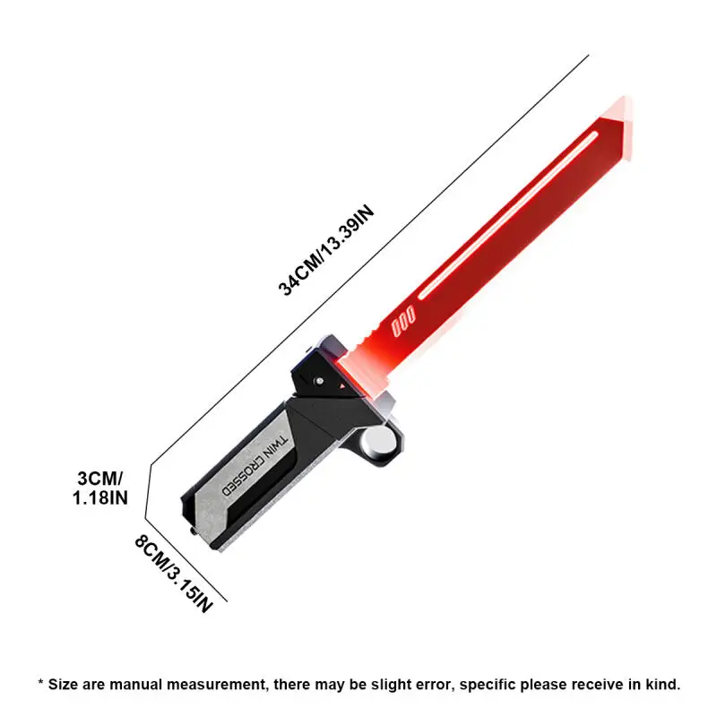 LED Retractable Lightsaber Double-Bladed Extendable Light-Up Sword Flashing Stress Relief Kids Toys Boys Interactive Cosplay