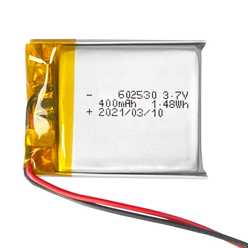 602530 3.7v 400mAh Polymer Lithium Battery Suitable for Intelligent Cervical Massager Voice Controlled Light Corridor Monitor