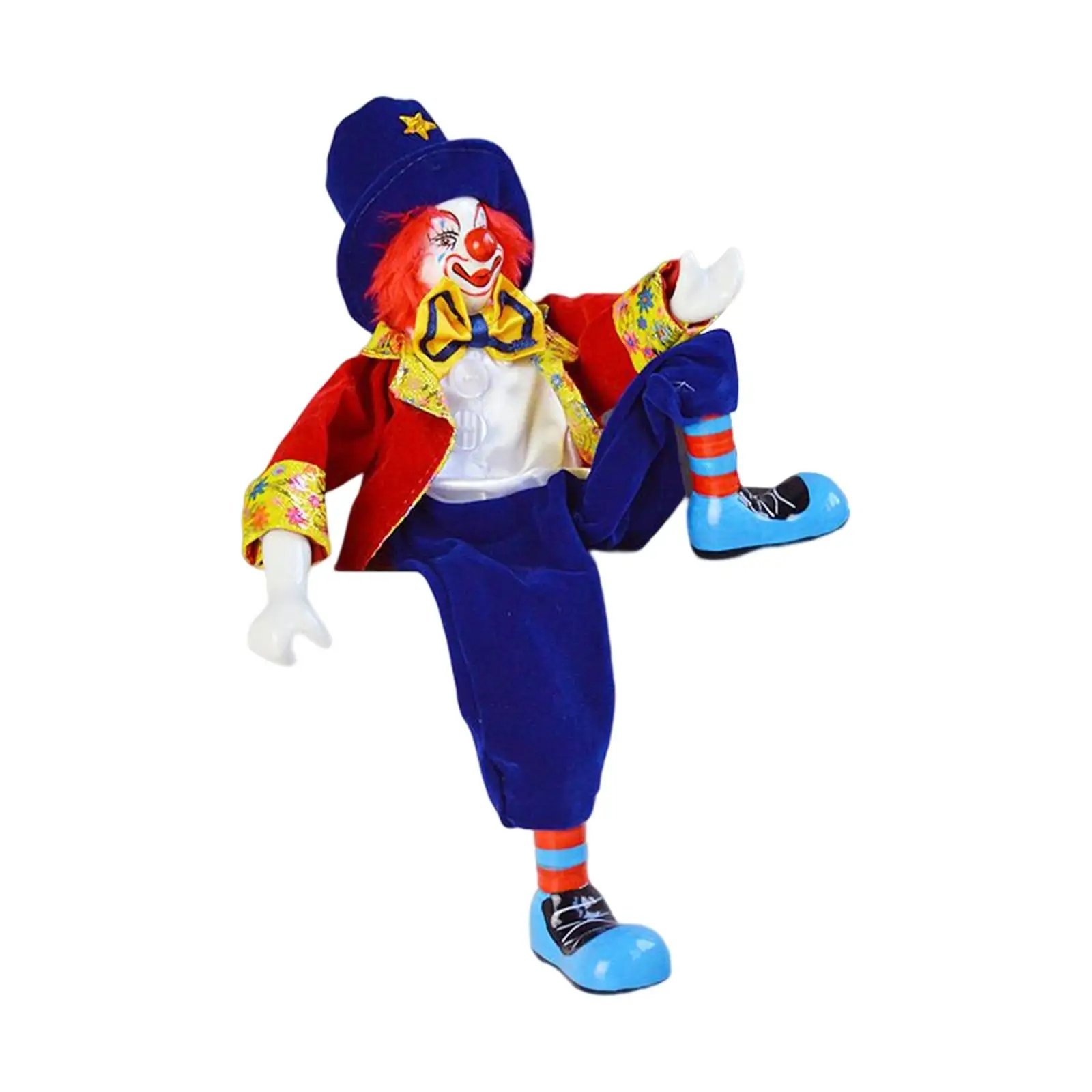 Retro Clown Stuffed Doll Decoration Party Favor for Living Room Shop Window