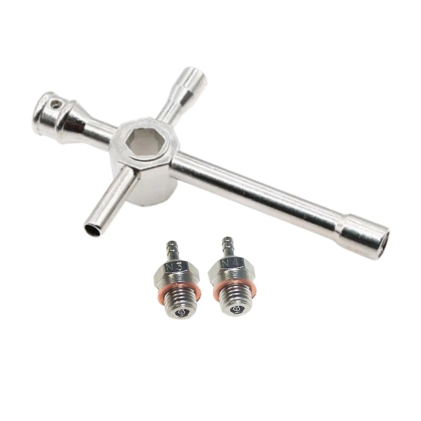 2pcs N3 or N4 Hot Glow Plug Spark Engine Parts with Cross Wrenches for HSP 70117 RC Car Accessories