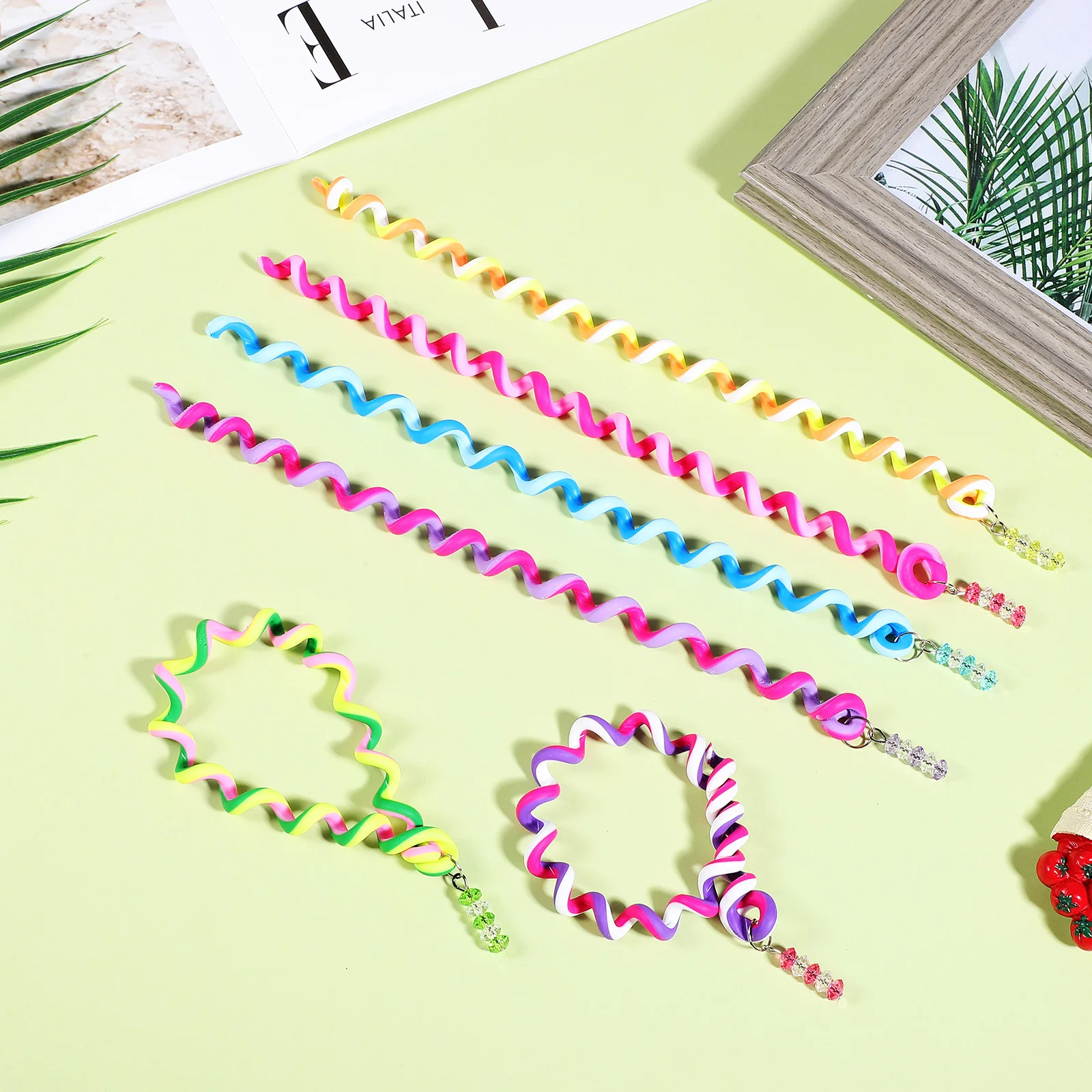 

42Pcs Spiral Hair Braider Tools Colorful Elastic Lightweight Hair Accessories for Fun Braided Hairstyles