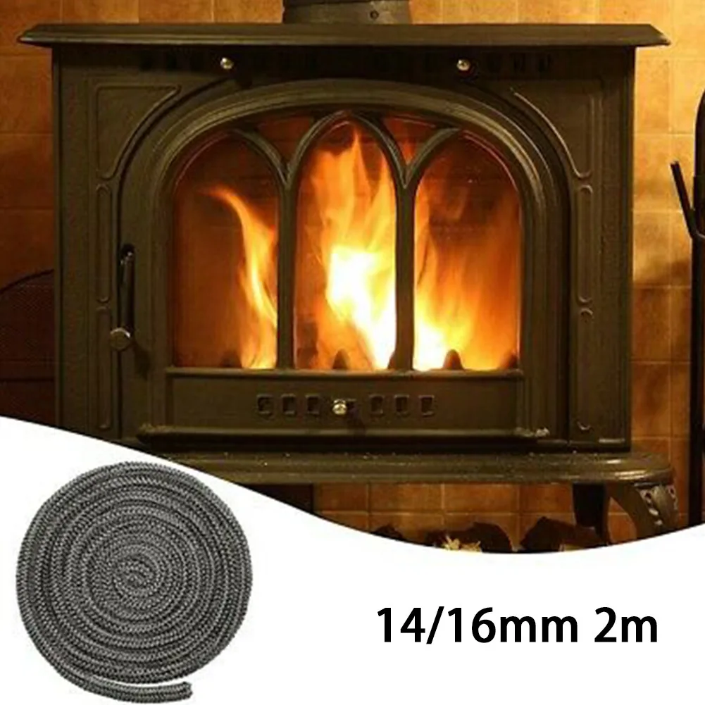 Estufa de sellado de fuego, estufas de pellets de cuerda, herramienta de repuesto, estufa de leña, cuerdas de fibra de vidrio de 14/16mm, accesorio negro para oficina