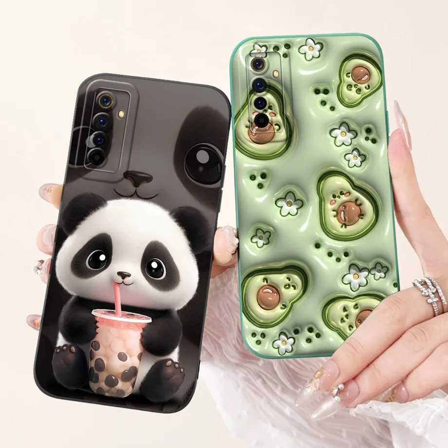Cool Soft Silicone Case For Realme 6 Pro / Realme6 Phone Case Liquid Silicone Cover For RMX2001 RMX2061 RMX2063 Rabbit Panda