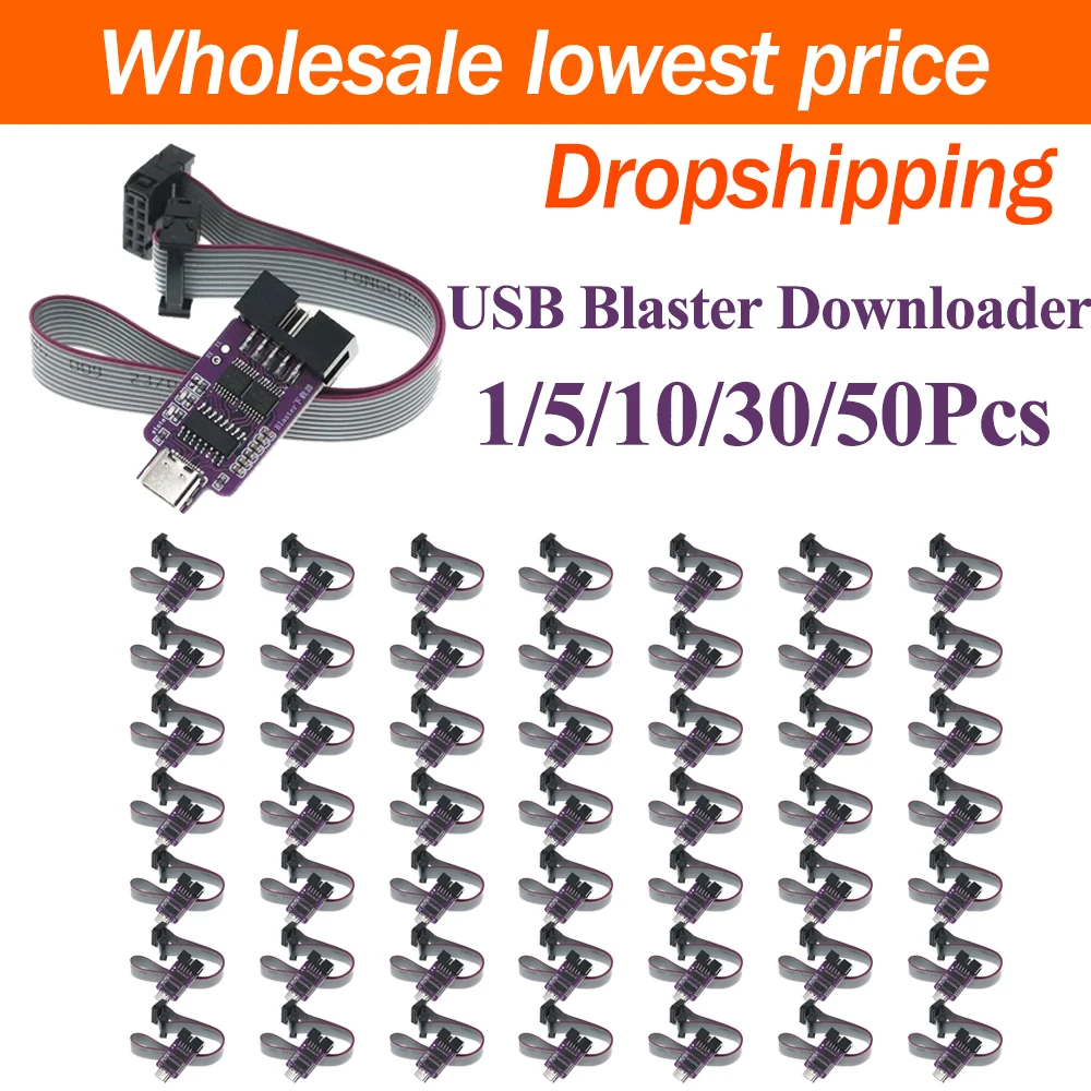 1/5/10/30/50Pcs USB Blaster Downloader Cable for ALTERA CPLD FPGA High Speed Stable Performance No Overheat Debug Download Tool