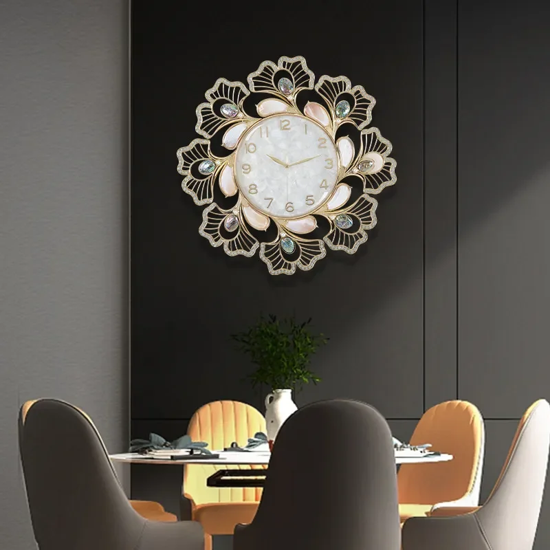 New Enamel Craft High Transparency Glass Wall Clock Household Fashion Simple Decoration Shell Wall Hanging
