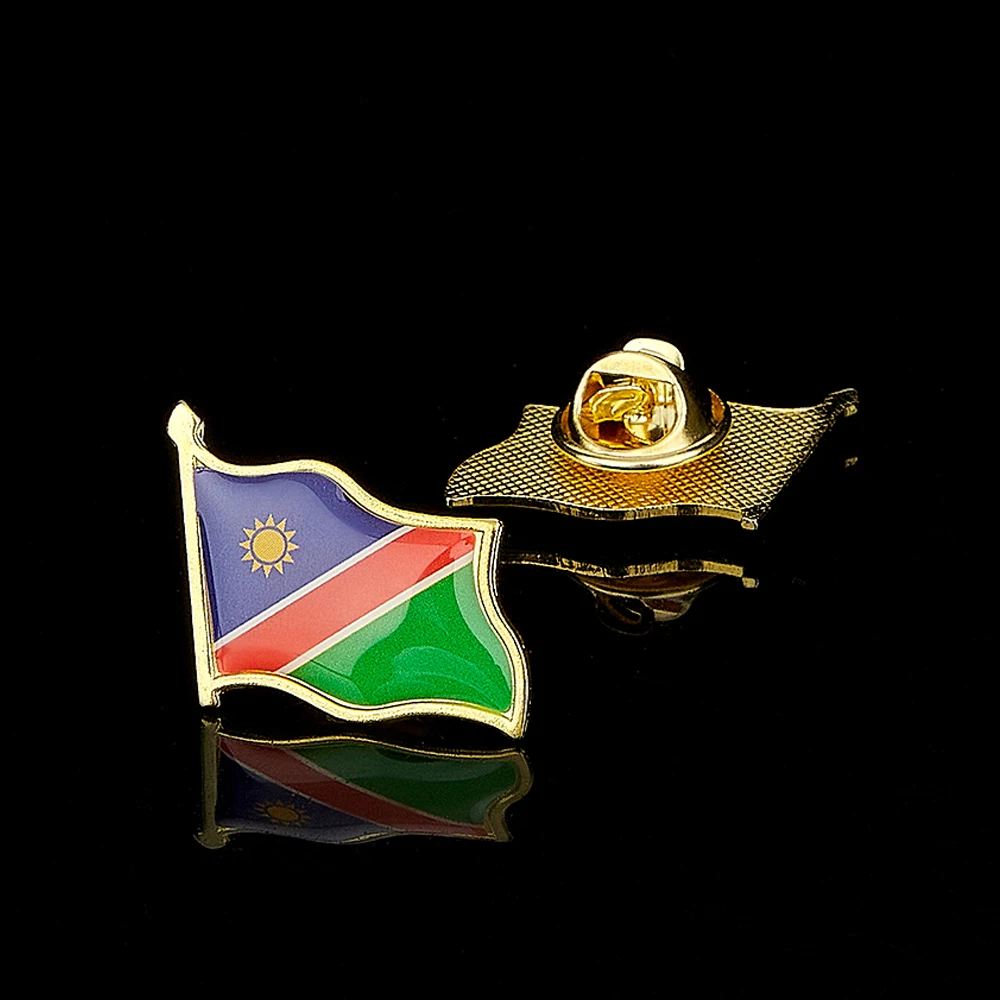 The Republic of Namibia Gold Plated Pride Leaf Flag Badge Emblem Lapel Hat Tie Pin Brooch