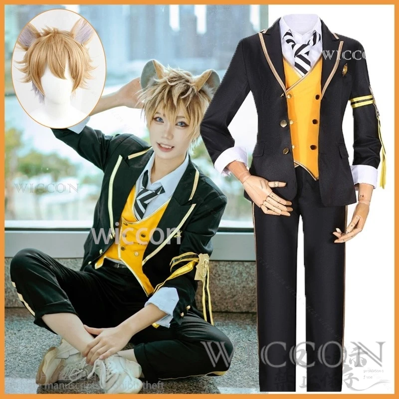 Anime Game Twisted-Wonderland Ruggie Bucchi Cosplay Costume Wig Savanaclaw School Uniform Suits Halloween Christmas Customized