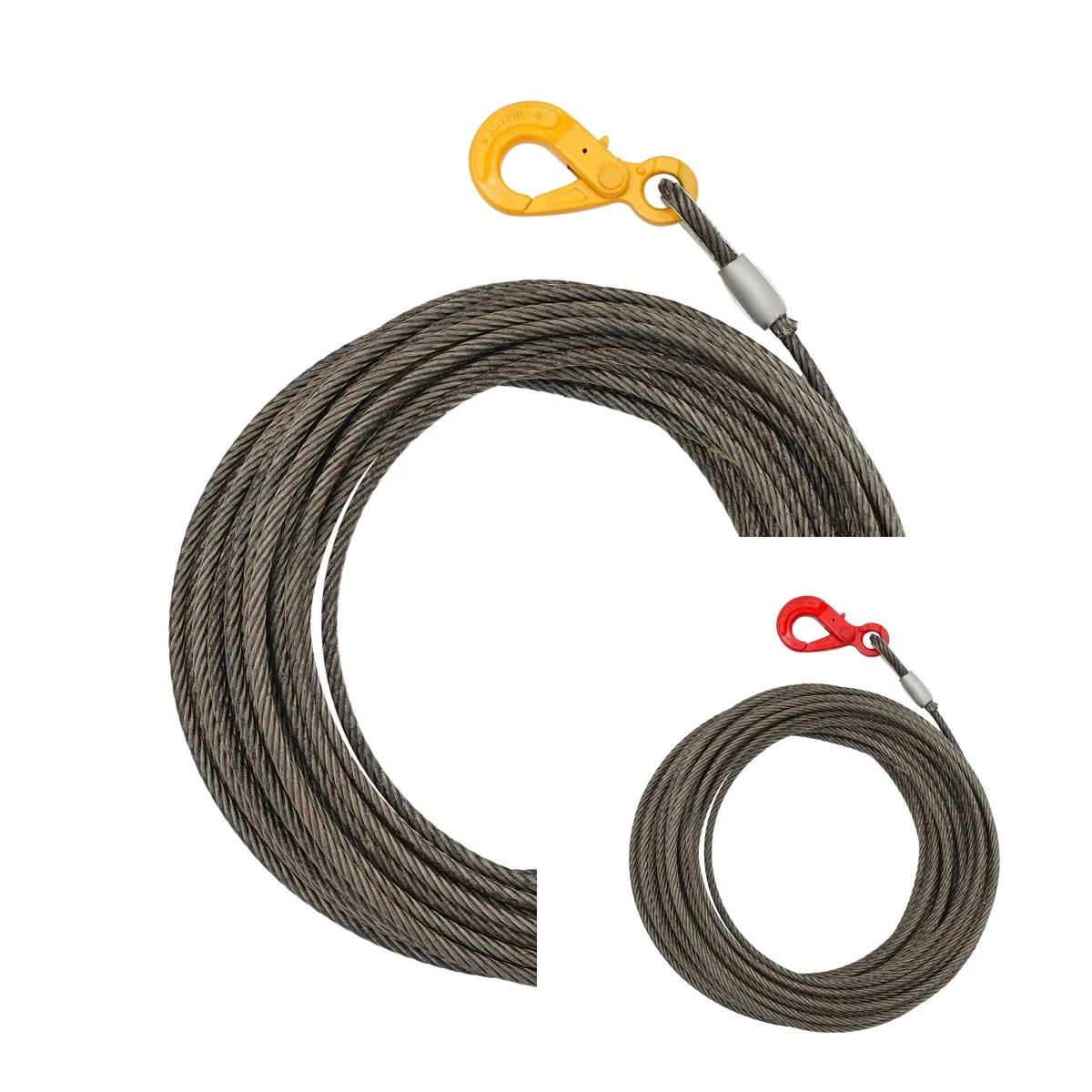 3/8in*100ft Steel Winch Cable, Steel Core Rope, Heavy Duty Wire Rope Cable With Self-locking Hook,Rated Load 1.12T