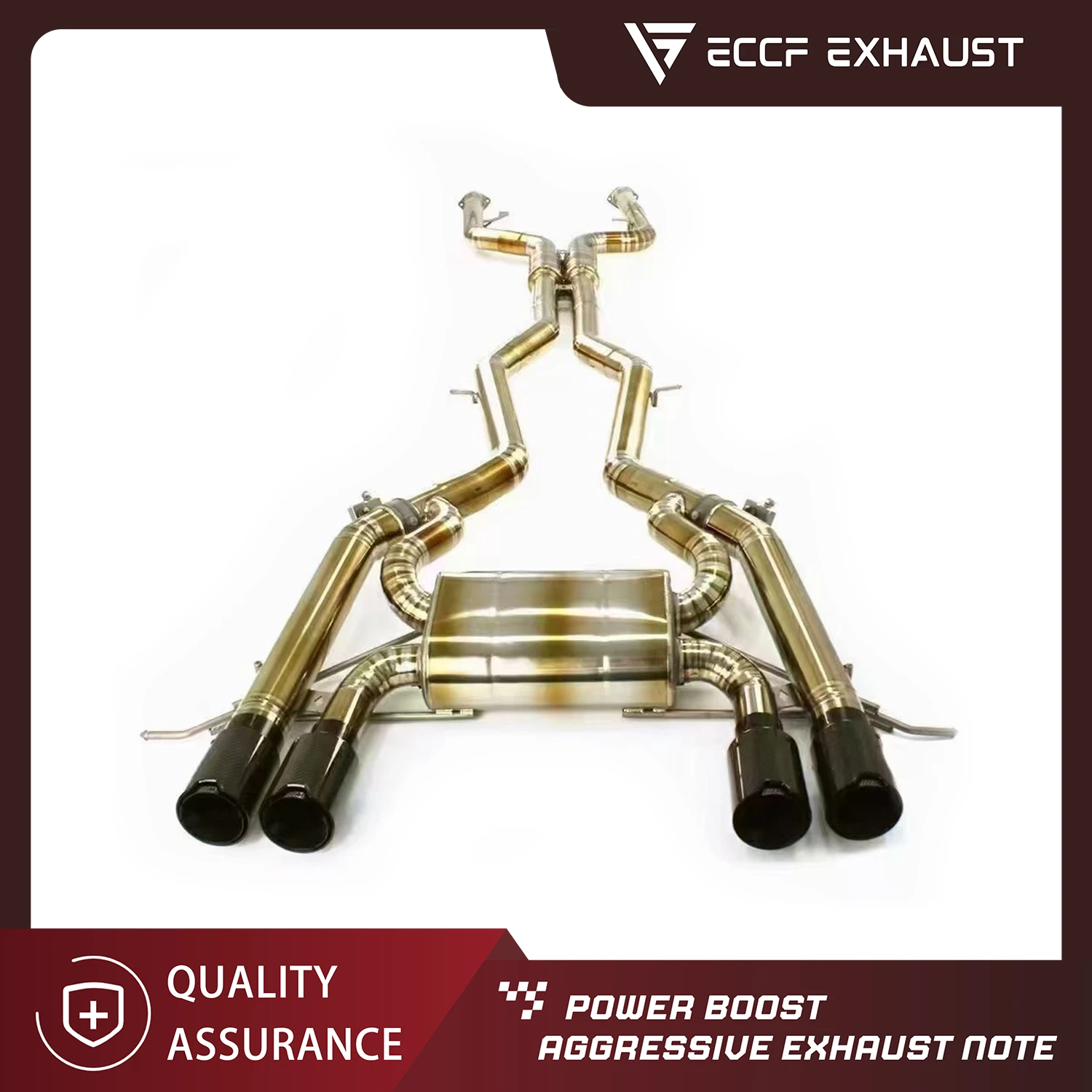 

Aggressive Supercar Sound ECCF Titanium Valved Catback Exhaust for BMW M3 M4 G80 G82 Performance Upgrade Reversible to Stock