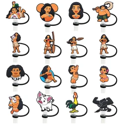 Potdemiel Cartoon Moana Silicone Straw Covers For Water Glass Bottle Drinking Dust Cap Straw Tip Cover Cup Accessories For 10mm
