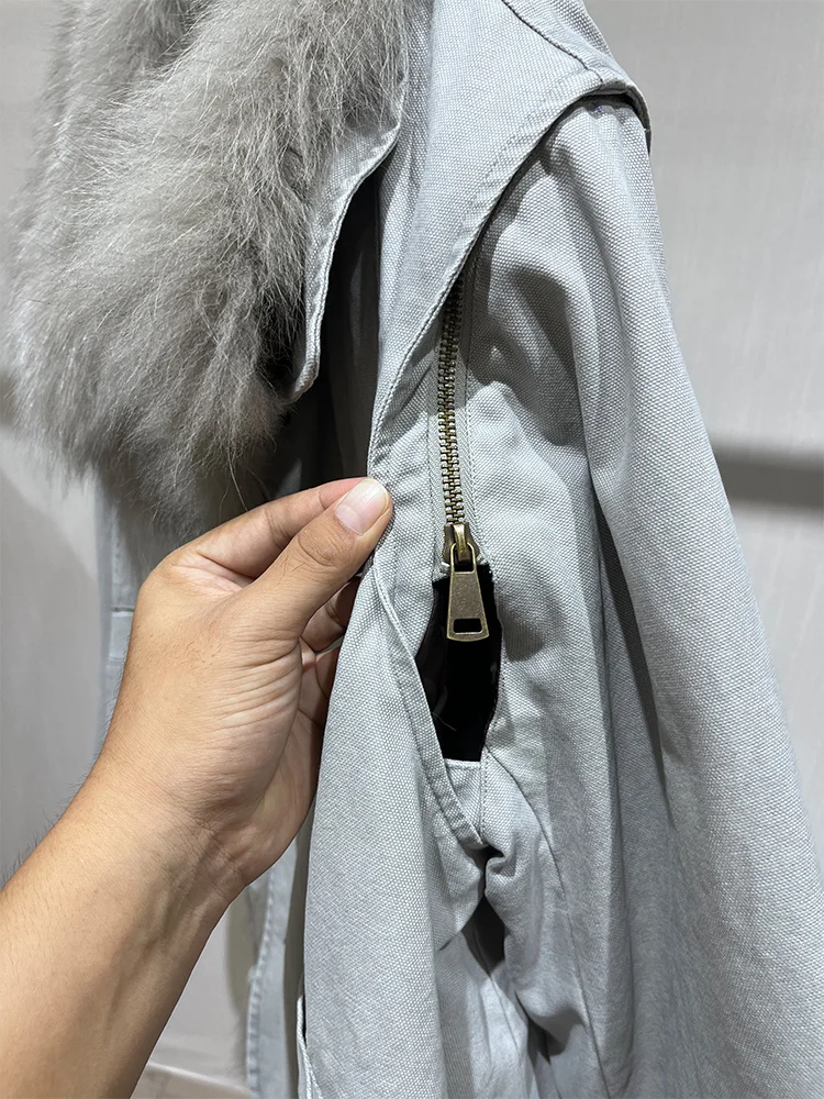 2025 Winter Warm Women Goose Down Jacket Real Natural Fox Fur Collar Puffer Jacket Luxury Outwear Female Coat